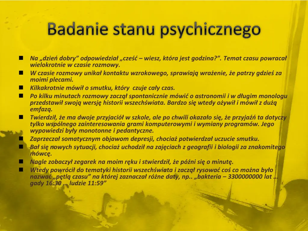 badanie stanu psychicznego