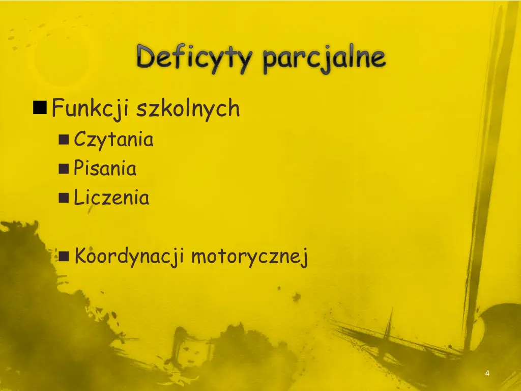deficyty parcjalne