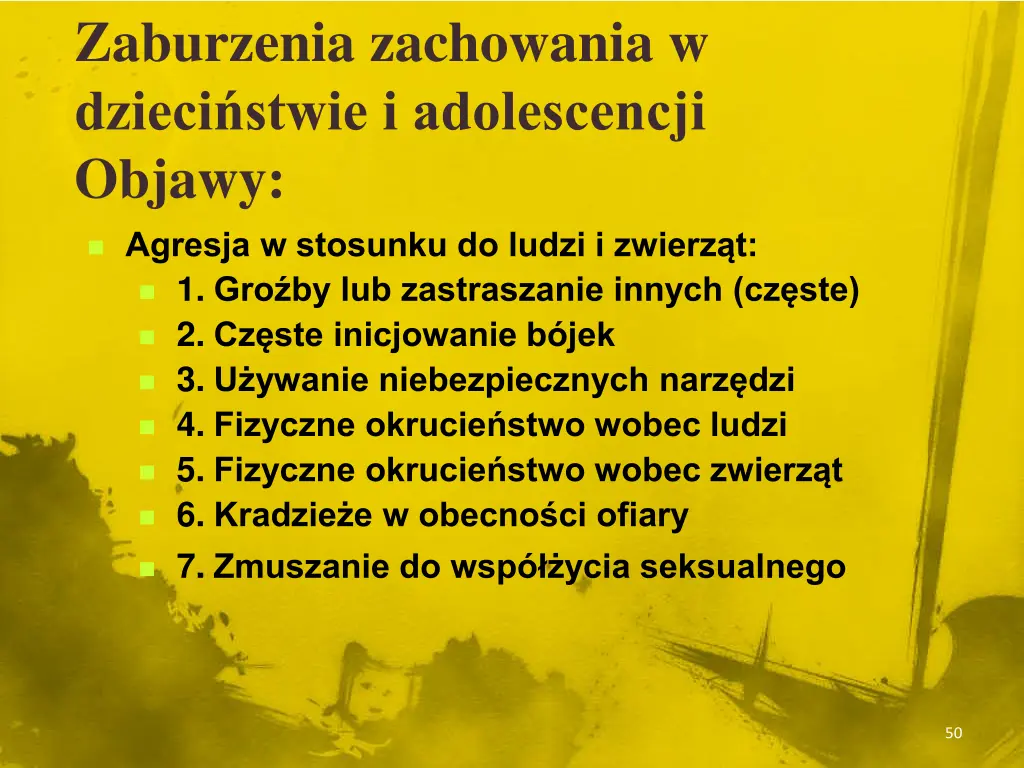 zaburzenia zachowania w dzieci stwie