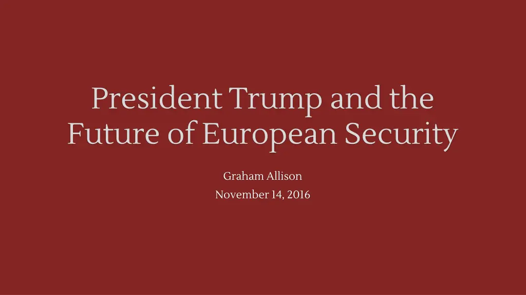 president trump and the future of european