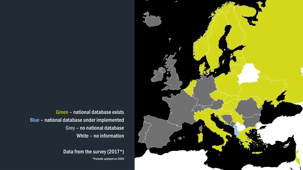 green national database exists blue national