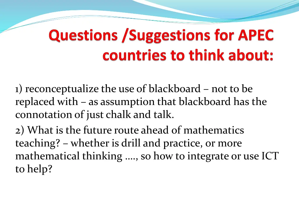 1 reconceptualize the use of blackboard