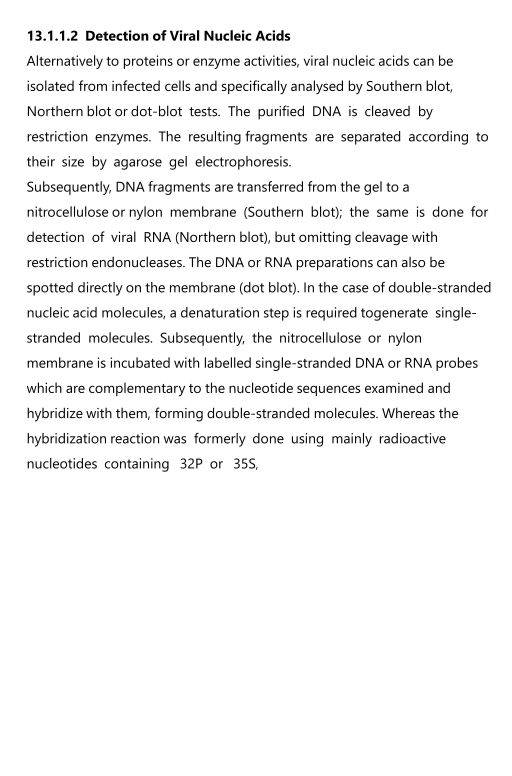 13 1 1 2 detection of viral nucleic acids