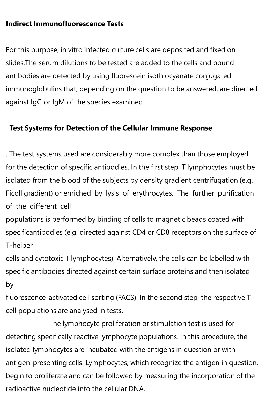 indirect immunofluorescence tests