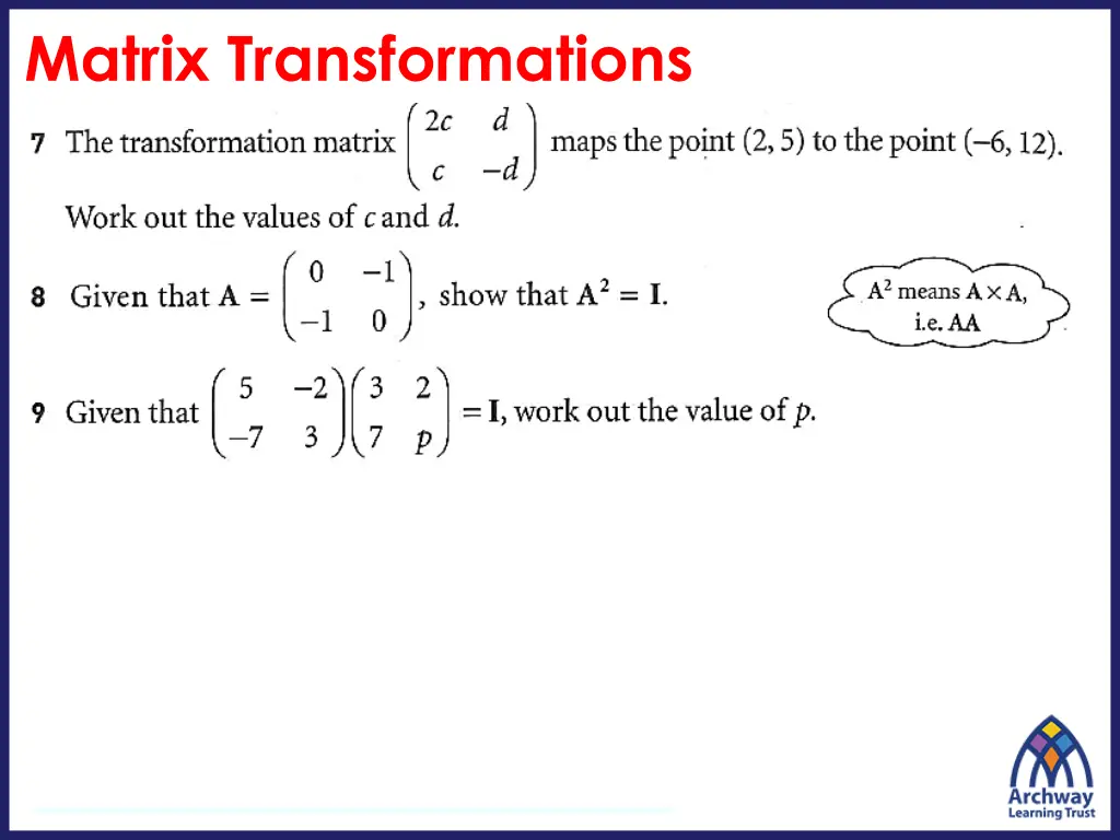 matrix transformations 1