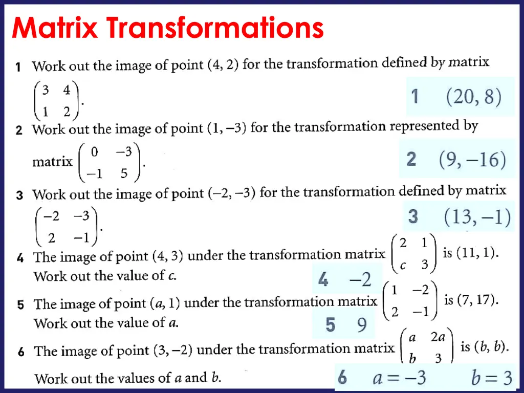 matrix transformations