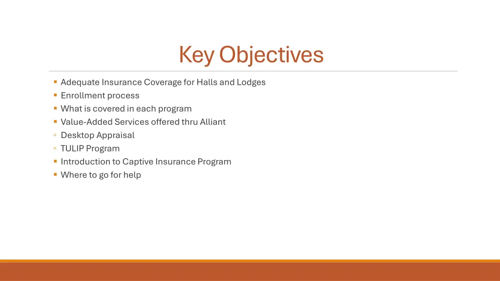 key objectives