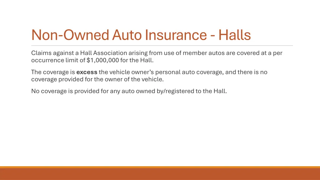 non owned auto insurance halls