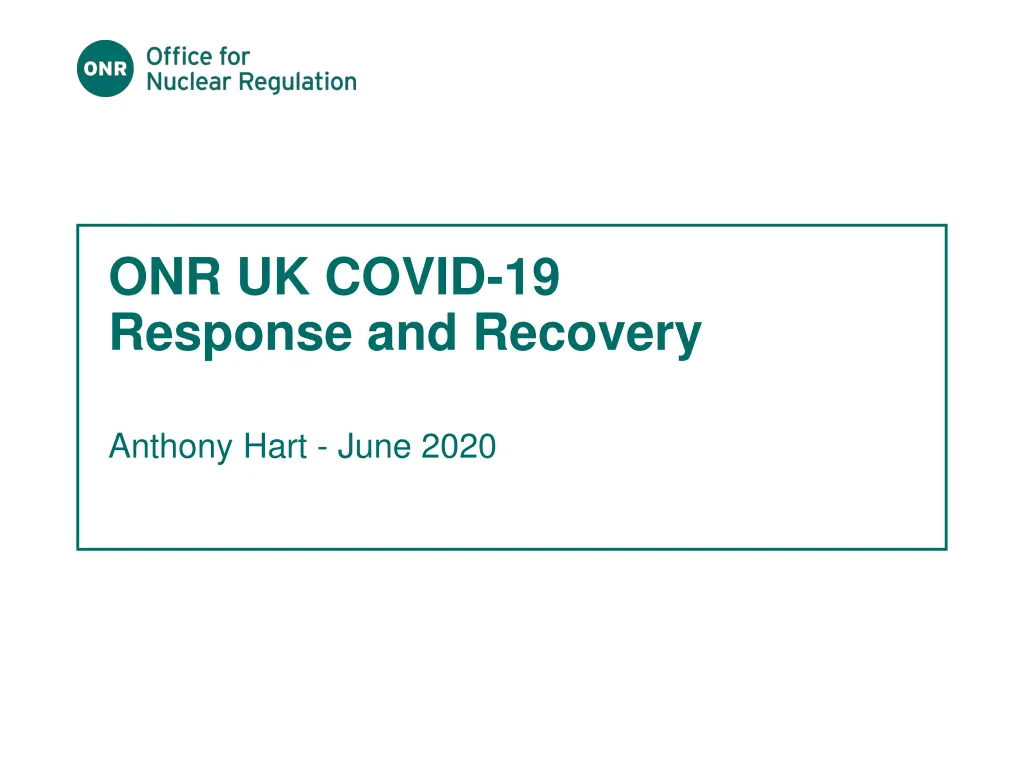 onr uk covid 19 response and recovery