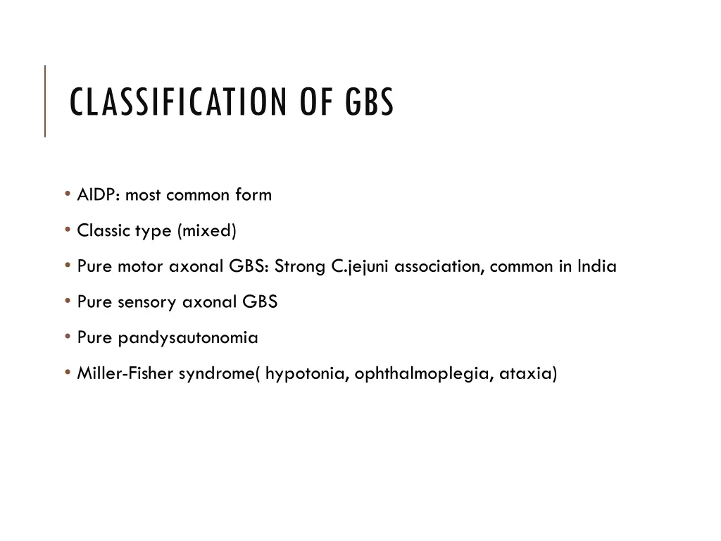 classification of gbs