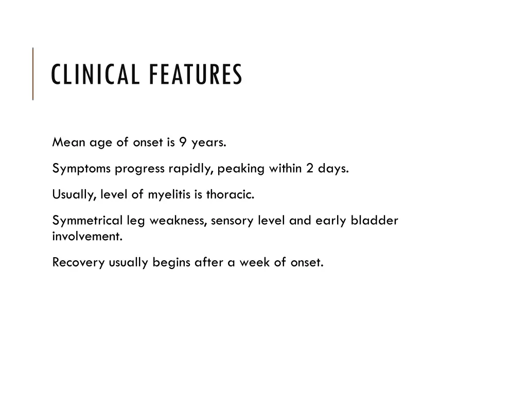 clinical features 1