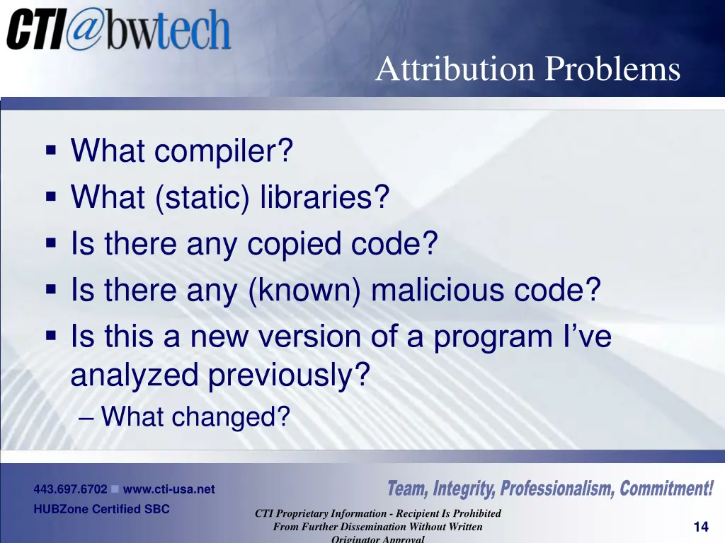 attribution problems