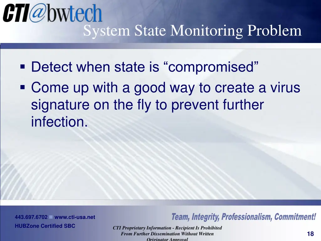 system state monitoring problem
