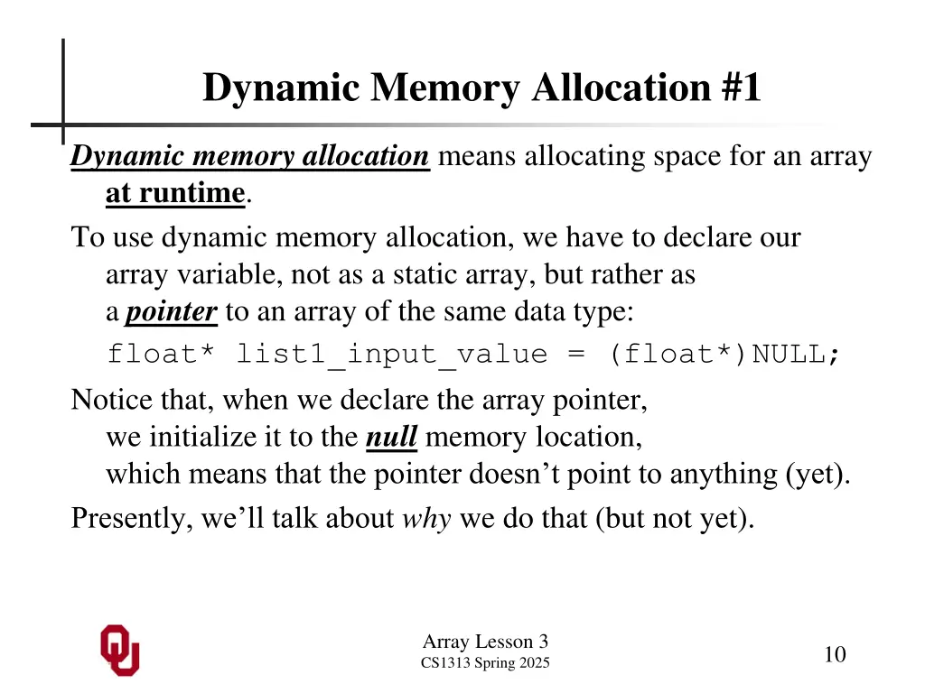 dynamic memory allocation 1