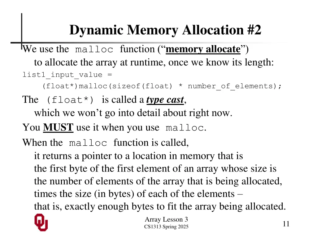 dynamic memory allocation 2