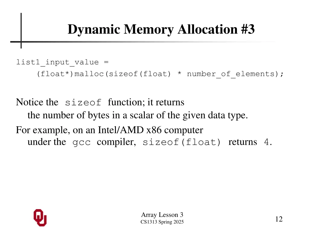 dynamic memory allocation 3