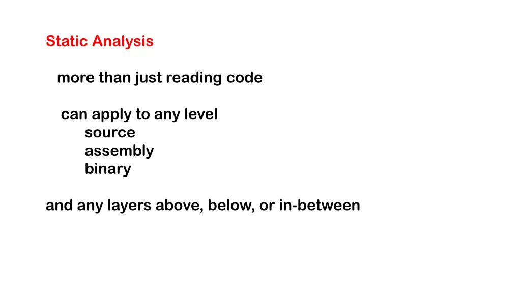 static analysis