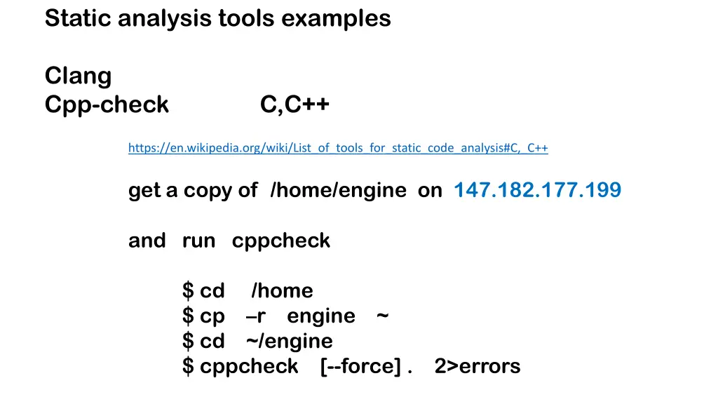 static analysis tools examples 1