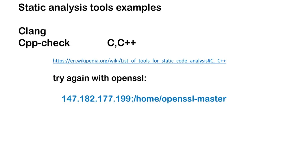 static analysis tools examples 2