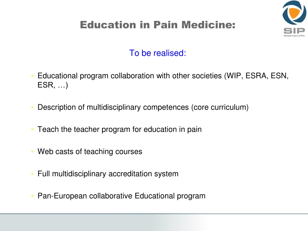 education in pain medicine 1