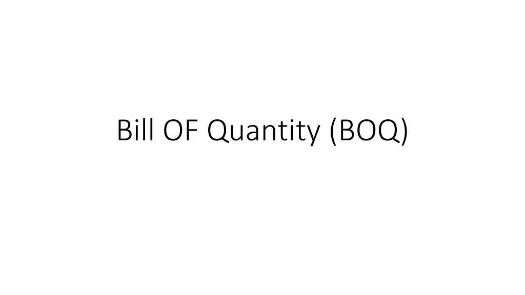 bill of quantity boq