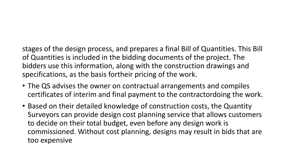 stages of the design process and prepares a final