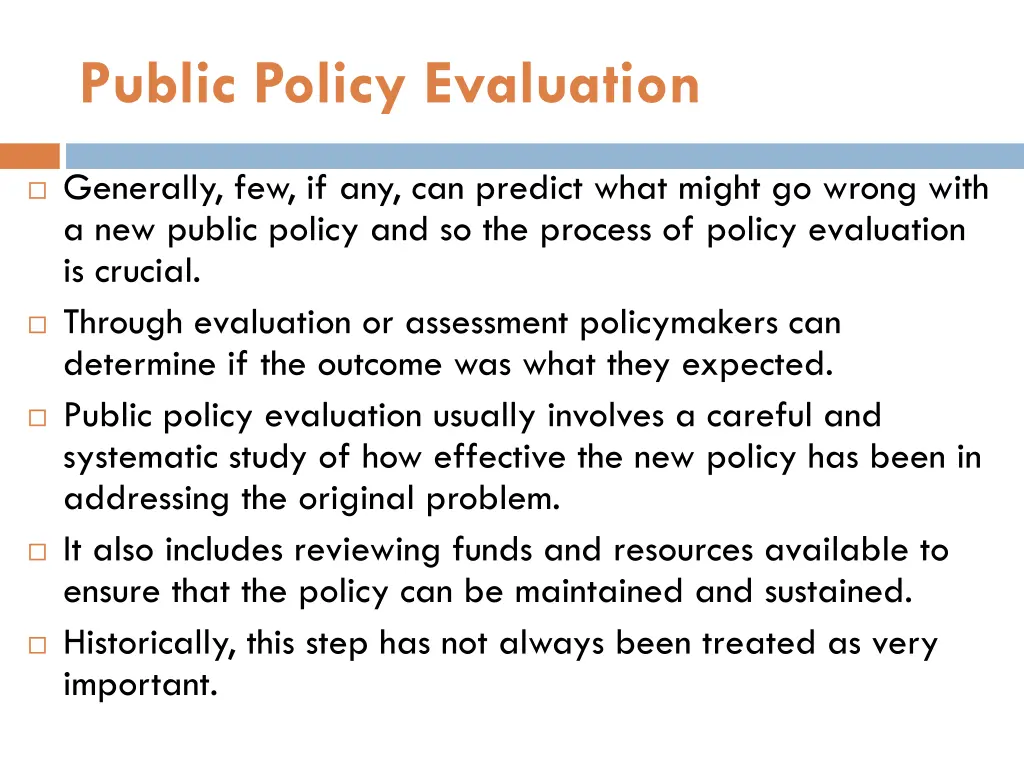 public policy evaluation