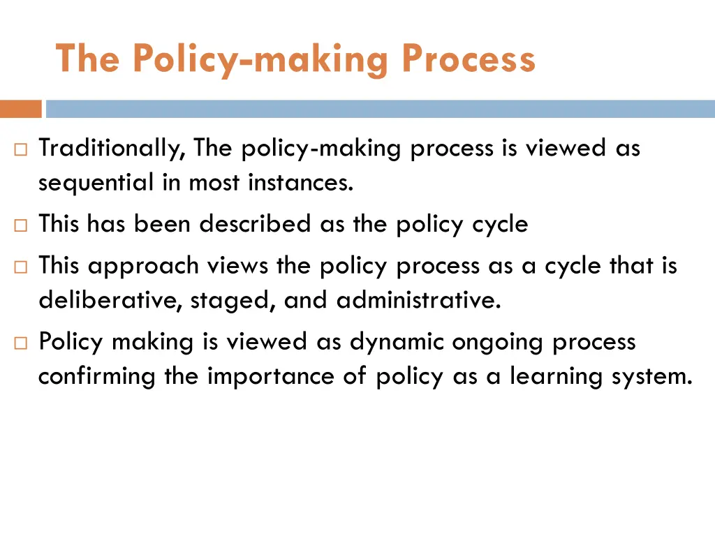 the policy making process