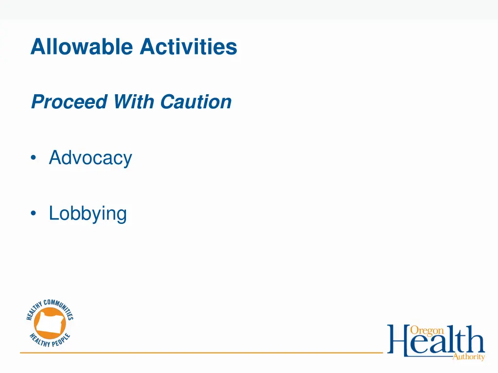 allowable activities