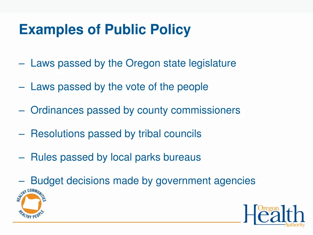 examples of public policy