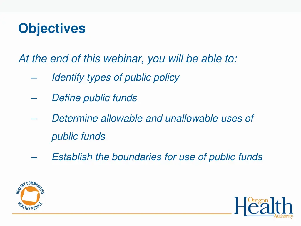 objectives