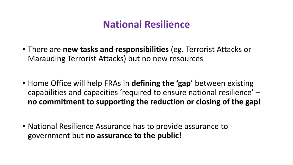 national resilience