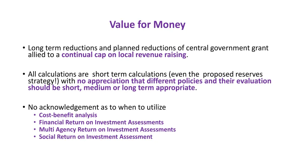 value for money