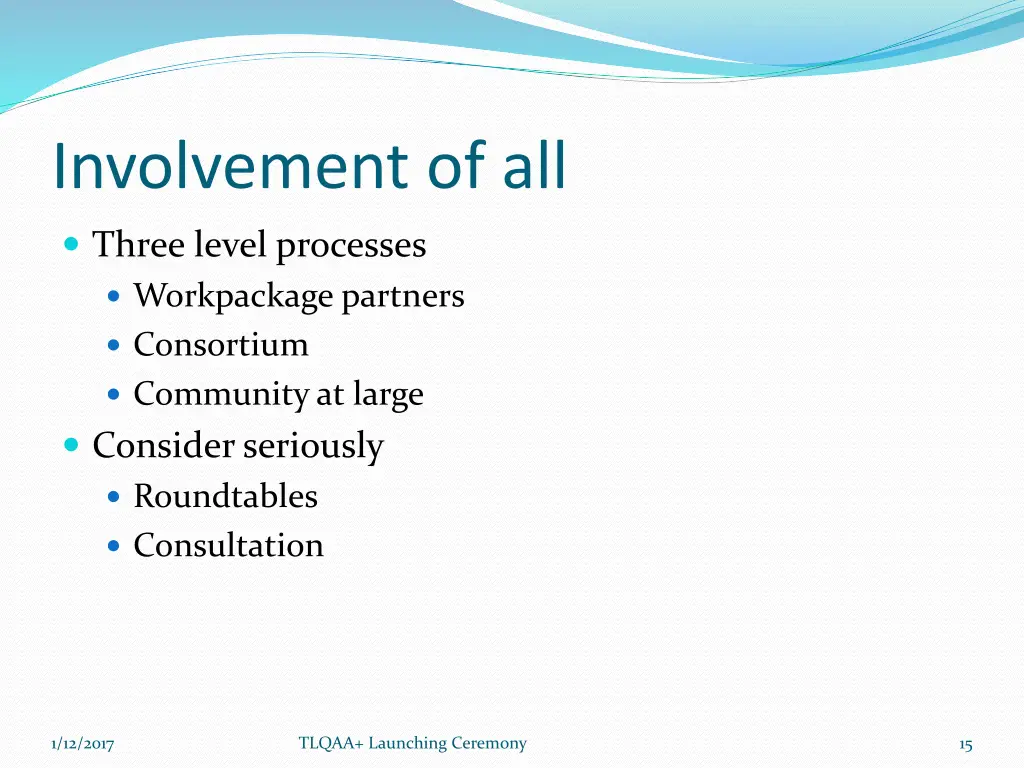 involvement of all