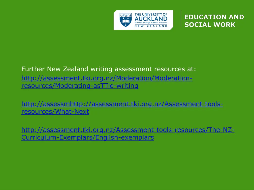 further new zealand writing assessment resources