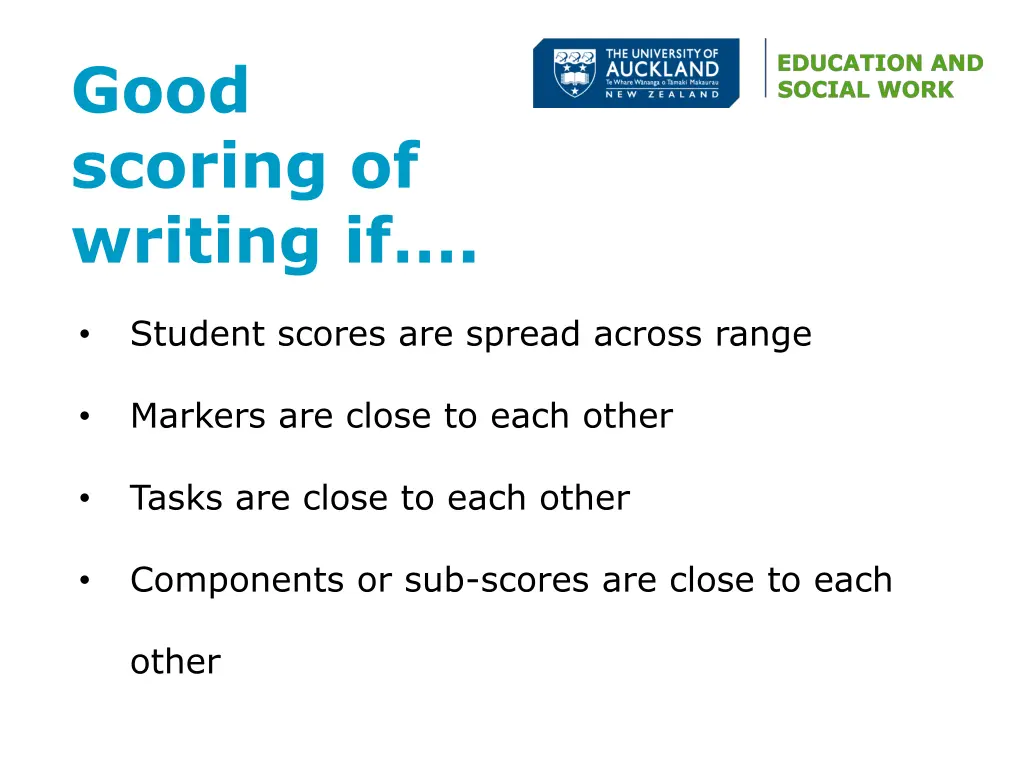 good scoring of writing if