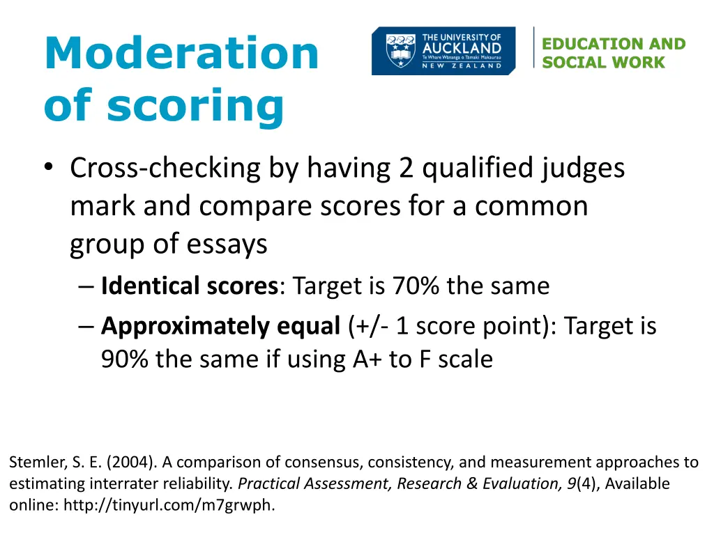 moderation of scoring