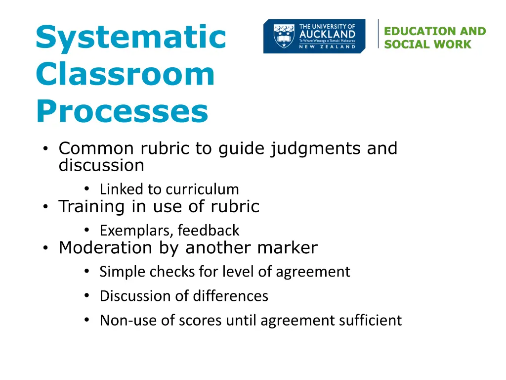 systematic classroom processes