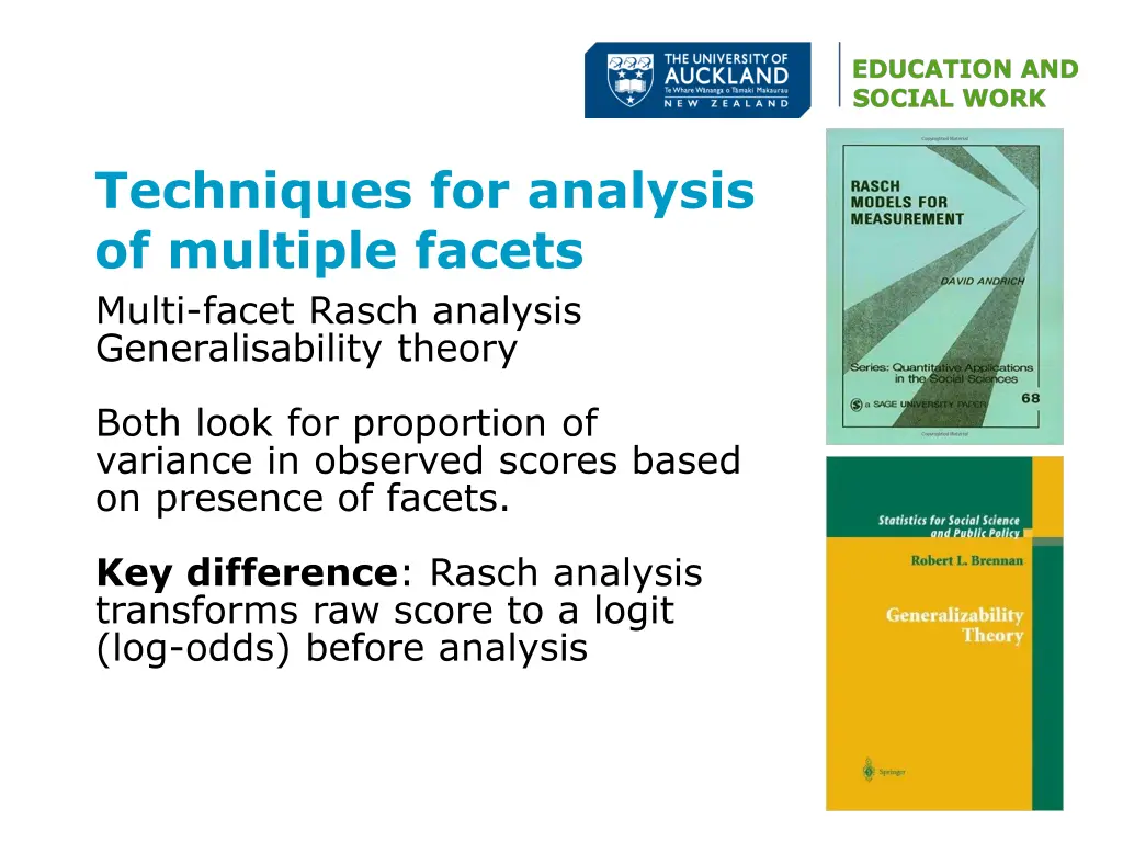 techniques for analysis of multiple facets