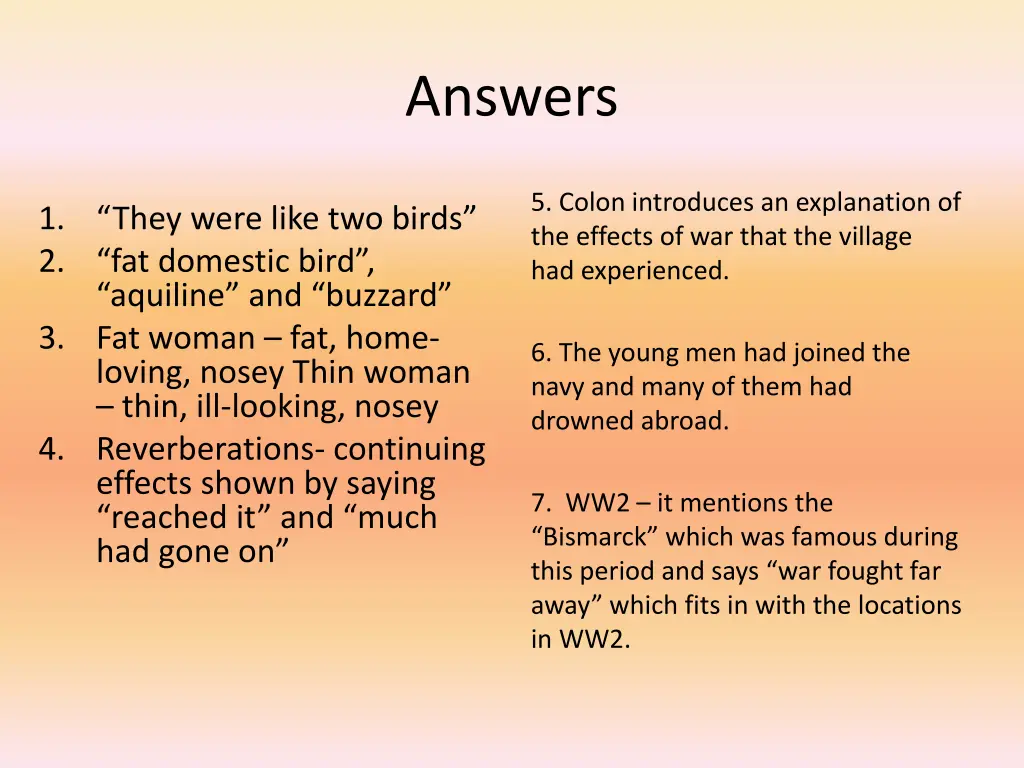 answers