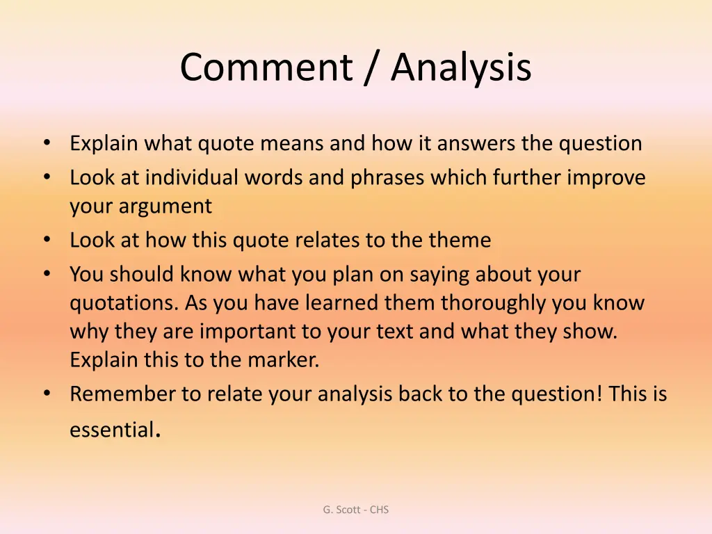 comment analysis