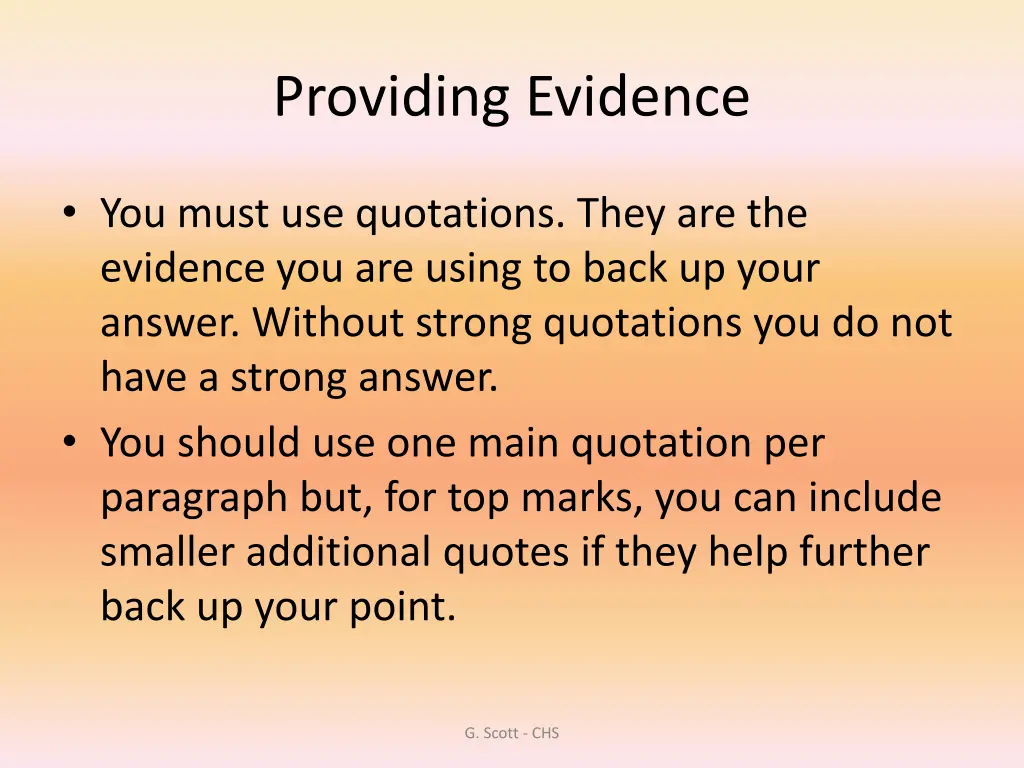 providing evidence