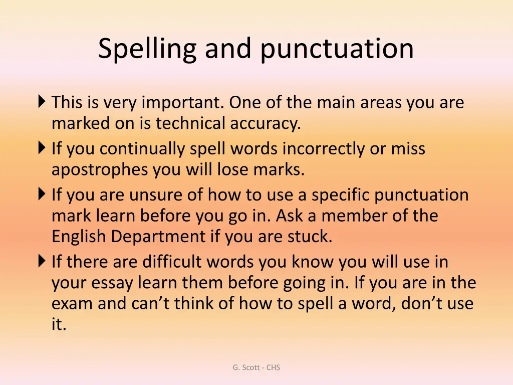 spelling and punctuation
