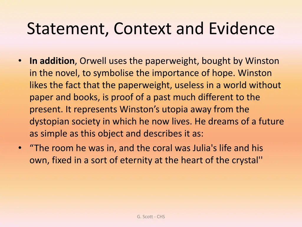 statement context and evidence
