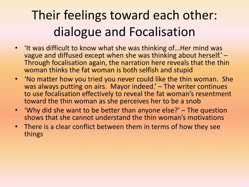 their feelings toward each other dialogue 1