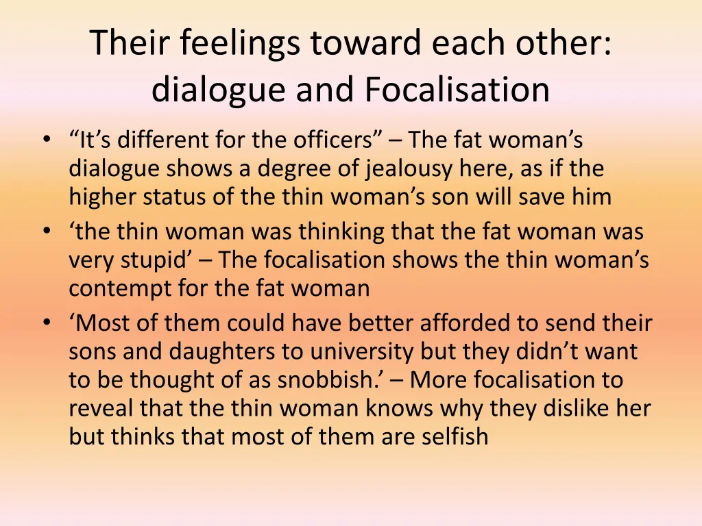 their feelings toward each other dialogue