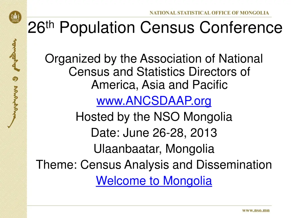 26 th population census conference