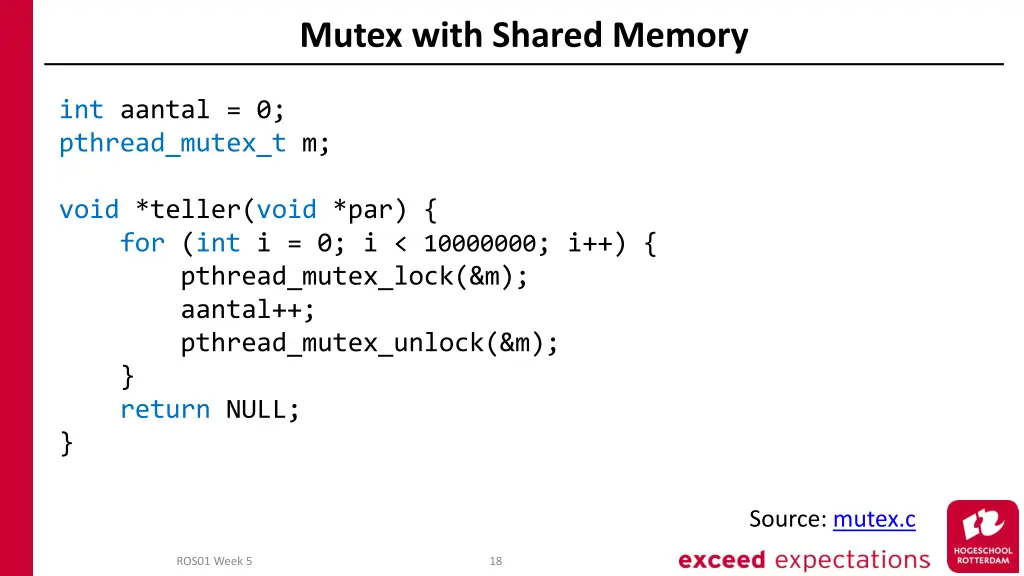 mutex with shared memory