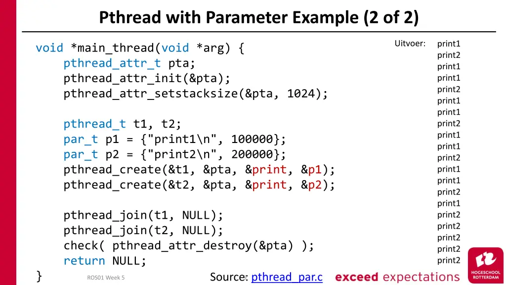 pthread with parameter example 2 of 2