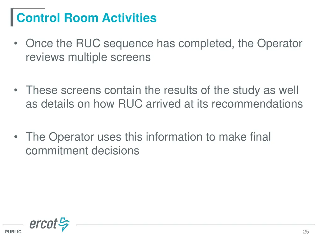control room activities